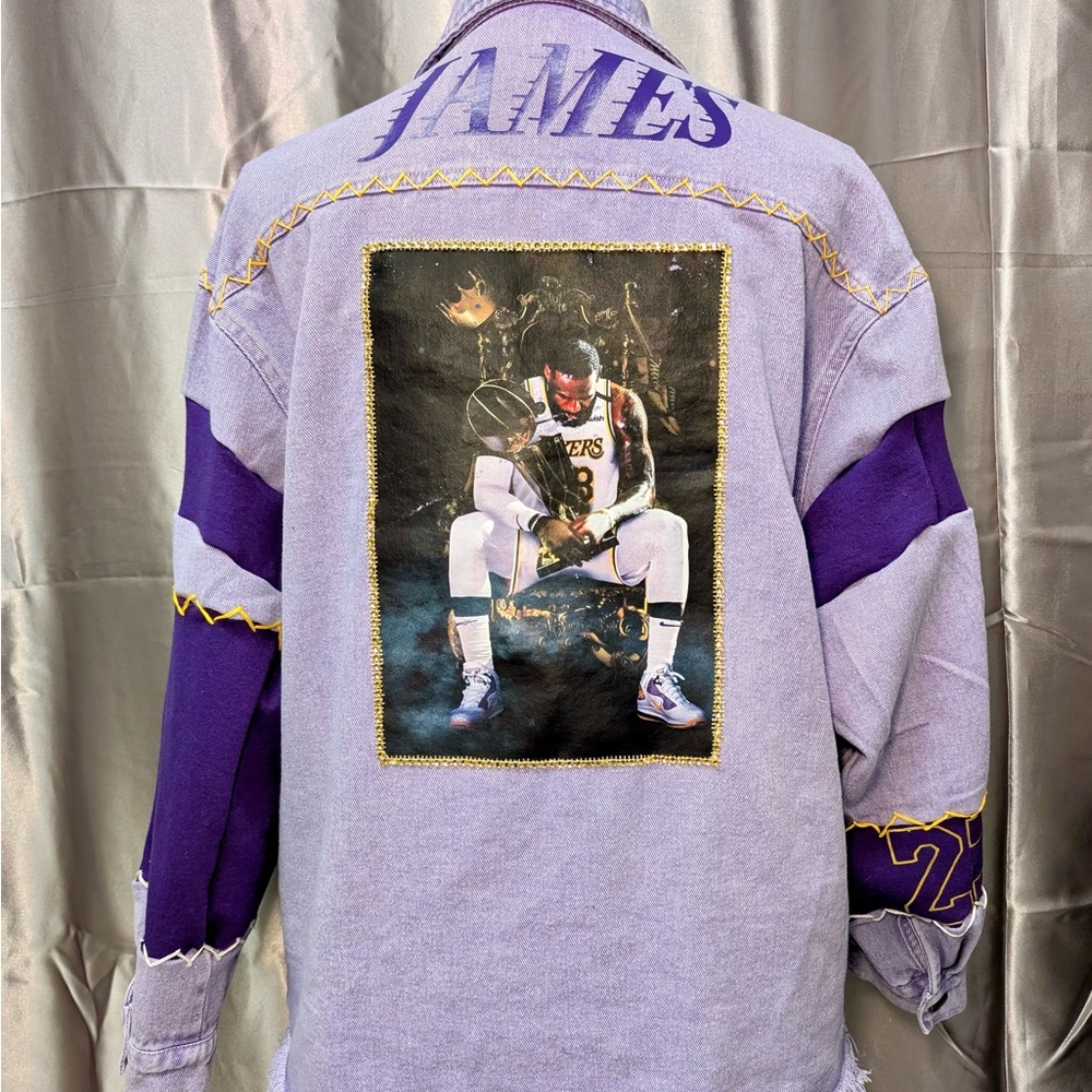 Purple and Gray James Graphic Jacket